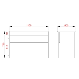 Psací stůl MIRDEN, dub sonoma