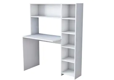 Psací stůl MIRGAR s knihovnou, bílá