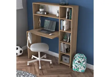 Psací stůl MIRGAR s knihovnou, dub