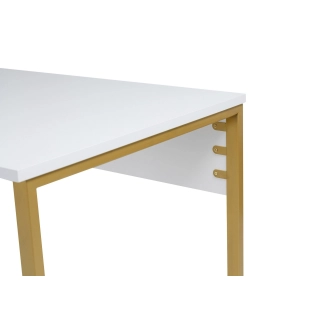 Psací stůl NALVER, bílá/zlatá