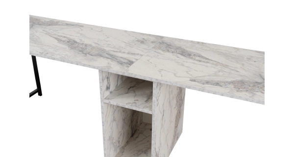 Psací stůl NALVER, mramor/černá