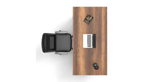 Psací stůl NELTRONIS s kovovými nohami, vlašský ořech