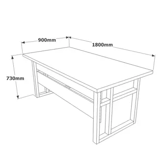 Psací stůl NELTRONIS s kovovými nohami, vlašský ořech