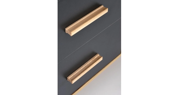 Psací stůl NIGHT XL, levý, antracit/dub wotan