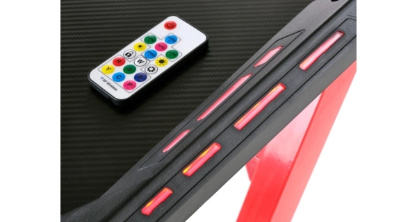 Psací stůl NOVAEN, černý/červený