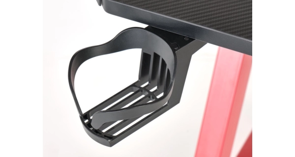 Psací stůl NOVAEN, černý/červený