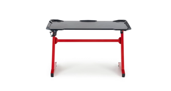 Psací stůl NOVAEN, černý/červený