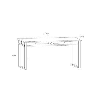 Psací stůl ORSOLA D, dub artisan