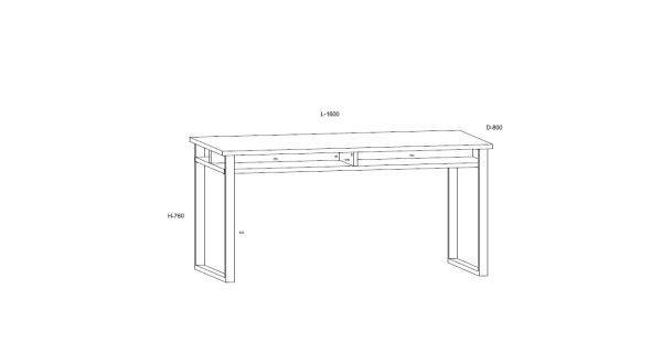 Psací stůl ORSOLA D, dub artisan