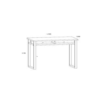 Psací stůl ORSOLA M, dub burgundský