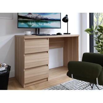 Psací stůl POLTRE se třemi šuplíky, dub ikonický, 5 let záruka DOPRODEJ