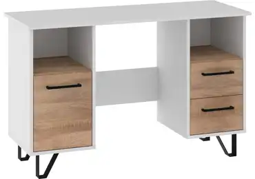 Psací stůl PRUDHOE, bílá/dub sonoma