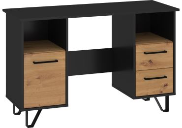 Psací stůl PRUDHOE, černá/dub artisan