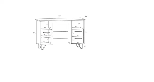 Psací stůl PRUDHOE, craft zlatý/craft bílý