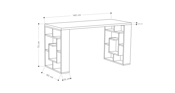 Psací stůl REMSAR, bílá/dub tmavý