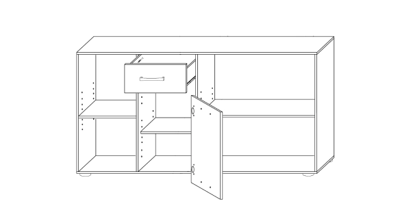 Psací stůl ROTHING, levý, bílá/černý lesk
