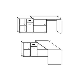 Psací stůl ROTHING, levý, dub sonoma/bílý lesk, 5 let záruka