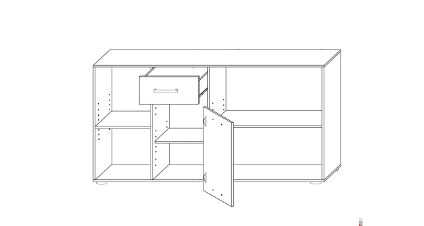 Psací stůl ROTHING, levý, dub sonoma/bílý lesk, 5 let záruka