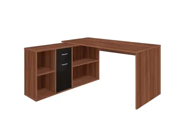 Psací stůl ROTHING, levý, švestka/černý lesk