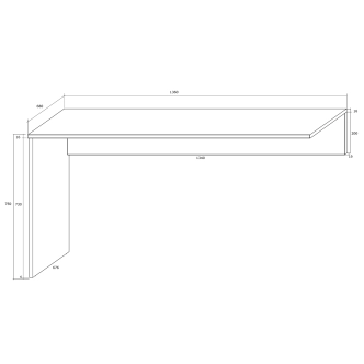 Psací stůl ROTHING, pravý, bílá/černý lesk, 5 let záruka