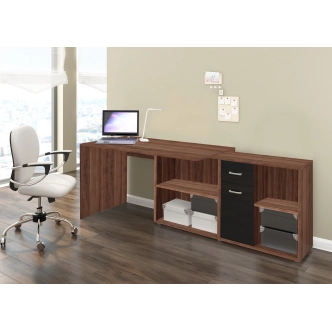 Psací stůl ROTHING, pravý, švestka/černý lesk, 5 let záruka