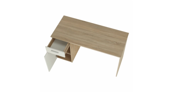 Psací stůl RUPERTO, dub sonoma/bílá
