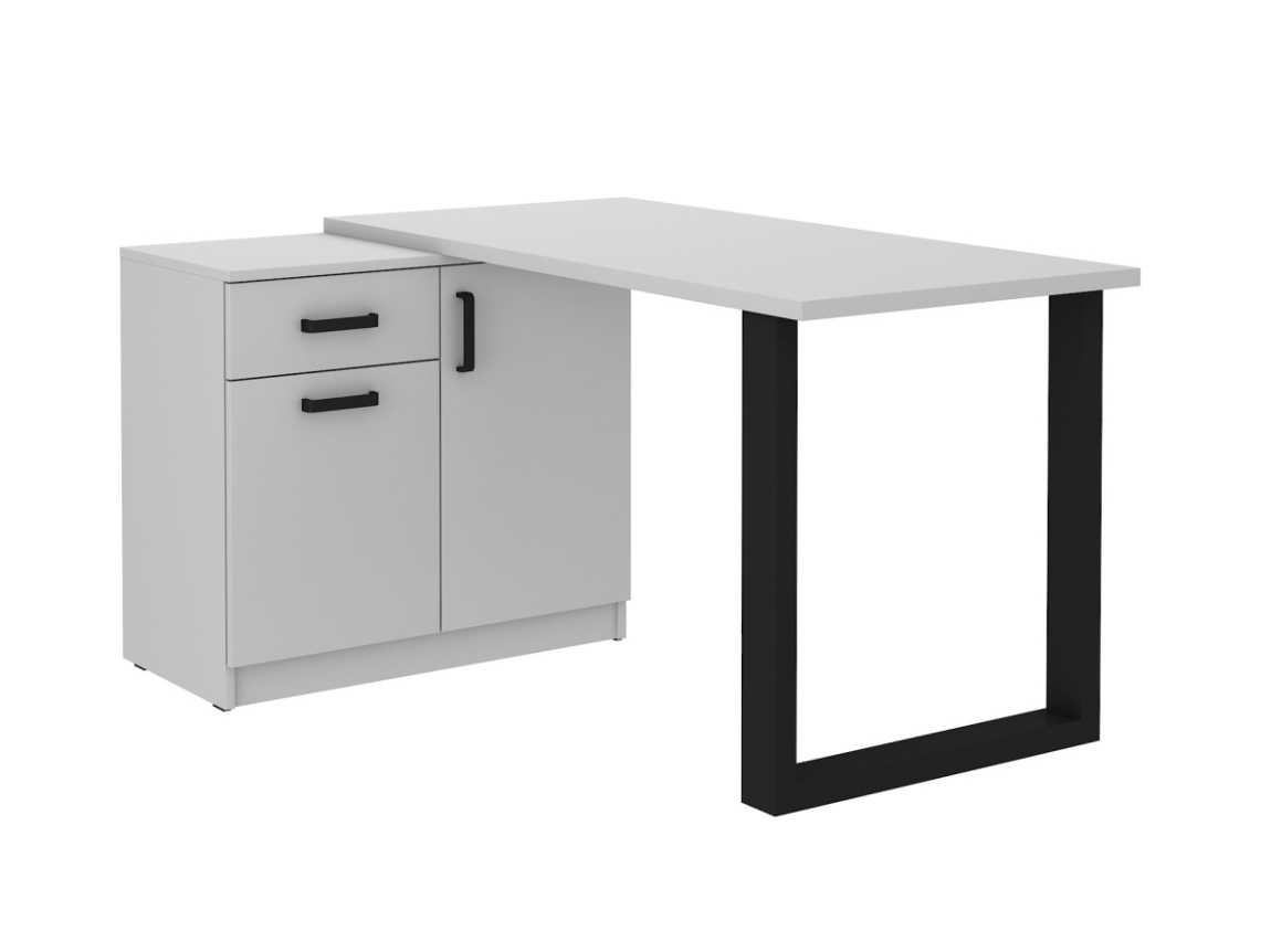 Levně Psací stůl s komodou AGEPSTA typ 1, světle šedý