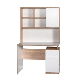 Psací stůl s regálem USIR, dub sonoma/bílá