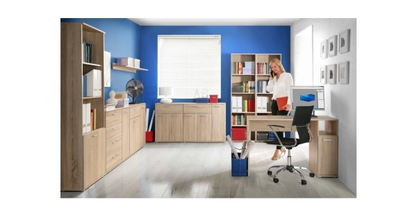 Psací stůl se skříňkou BANING, dub sonoma