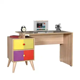 Psací stůl se zásuvkama FRUIT, dub sonoma/vícebarevný DOPRODEJ