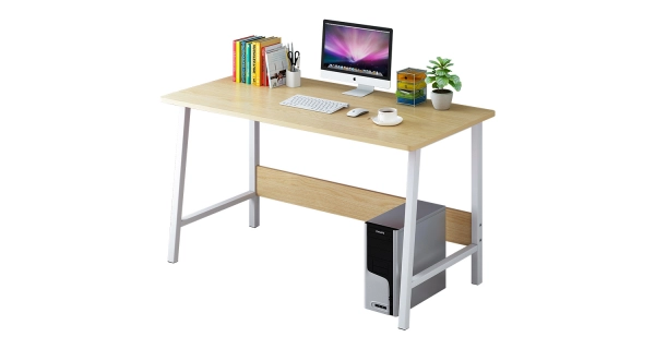 Psací stůl SIGIBERTO, bílá/dub sonoma