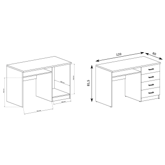 Psací stůl SWED S16, jasan tmavý