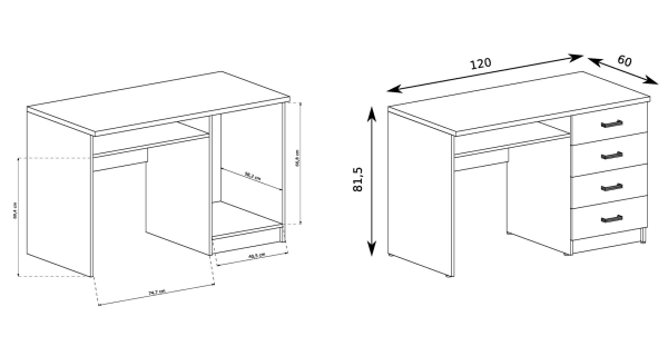 Psací stůl SWED S16, jasan tmavý