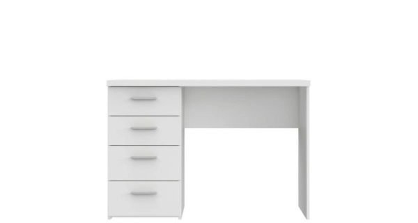 Psací stůl TEINN se čtyřmi šuplíky, bílá, 5 let záruka