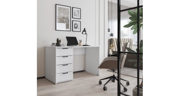 Psací stůl TEVER 120 cm, bílá
