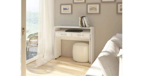 Psací stůl TRIODIA, bílá/bílý lesk, 5 let záruka