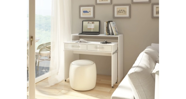 Psací stůl TRIODIA, bílá/bílý lesk, 5 let záruka