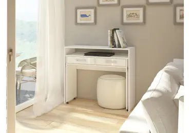 Psací stůl TRIODIA, bílá/bílý lesk