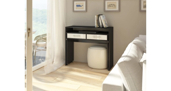 Psací stůl TRIODIA, černá/bílý lesk, 5 let záruka