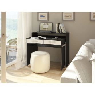 Psací stůl TRIODIA, černá/bílý lesk, 5 let záruka