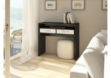 Psací stůl TRIODIA, černá/bílý lesk