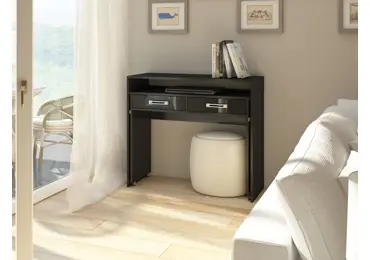 Psací stůl TRIODIA, černá/černý lesk