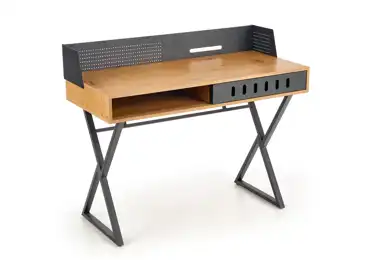 Psací stůl TULUS, dub zlatý/černá