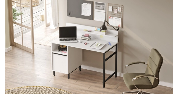 Psací stůl VELVON, bílá