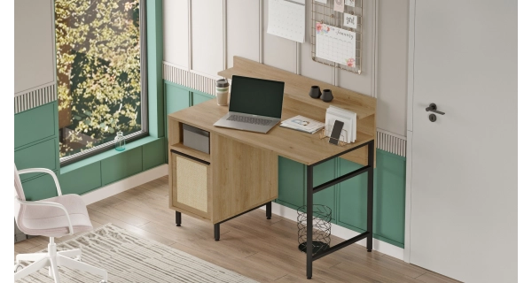 Psací stůl VELVON, vlašský ořech/dub