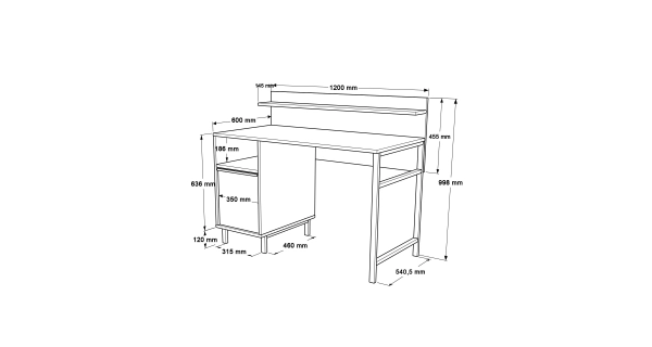 Psací stůl VELVON, vlašský ořech