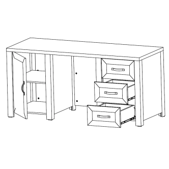 Psací stůl WALLABIA, dub lefkas