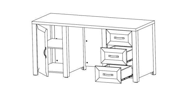 Psací stůl WALLABIA, dub lefkas