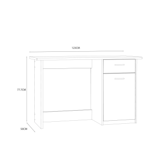 Psací stůl WINDRON, dub pískový/bílá, 5 let záruka