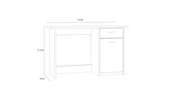 Psací stůl WINDRON, dub pískový/bílá, 5 let záruka